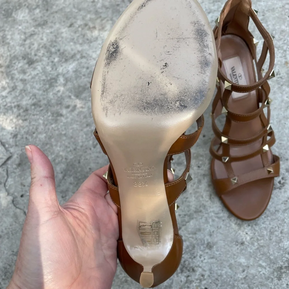 Valentino Rockstud Caged Gladiator Stiletto Sandals, size 38.5 - Picture 9 of 11